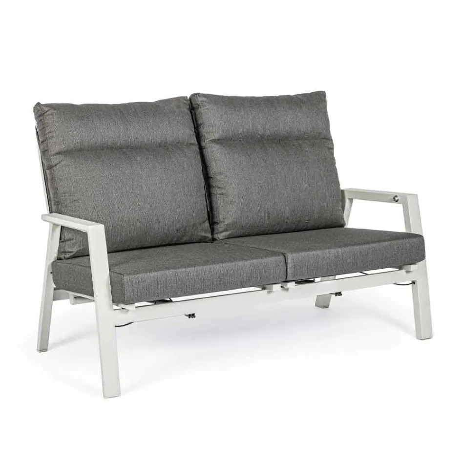 Outdoor-Sofa aus Stoff und Aluminium mit verstellbarer Rückenlehne - Nathy Viadurini
