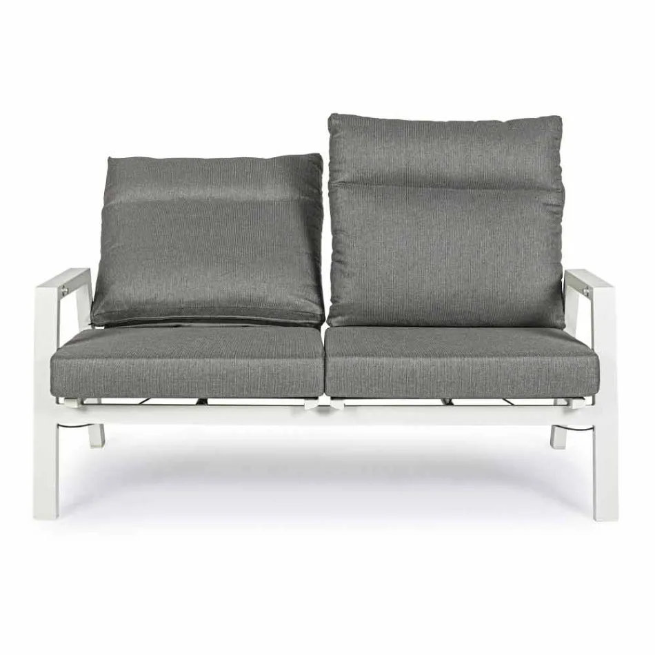 Outdoor-Sofa aus Stoff und Aluminium mit verstellbarer Rückenlehne - Nathy Viadurini