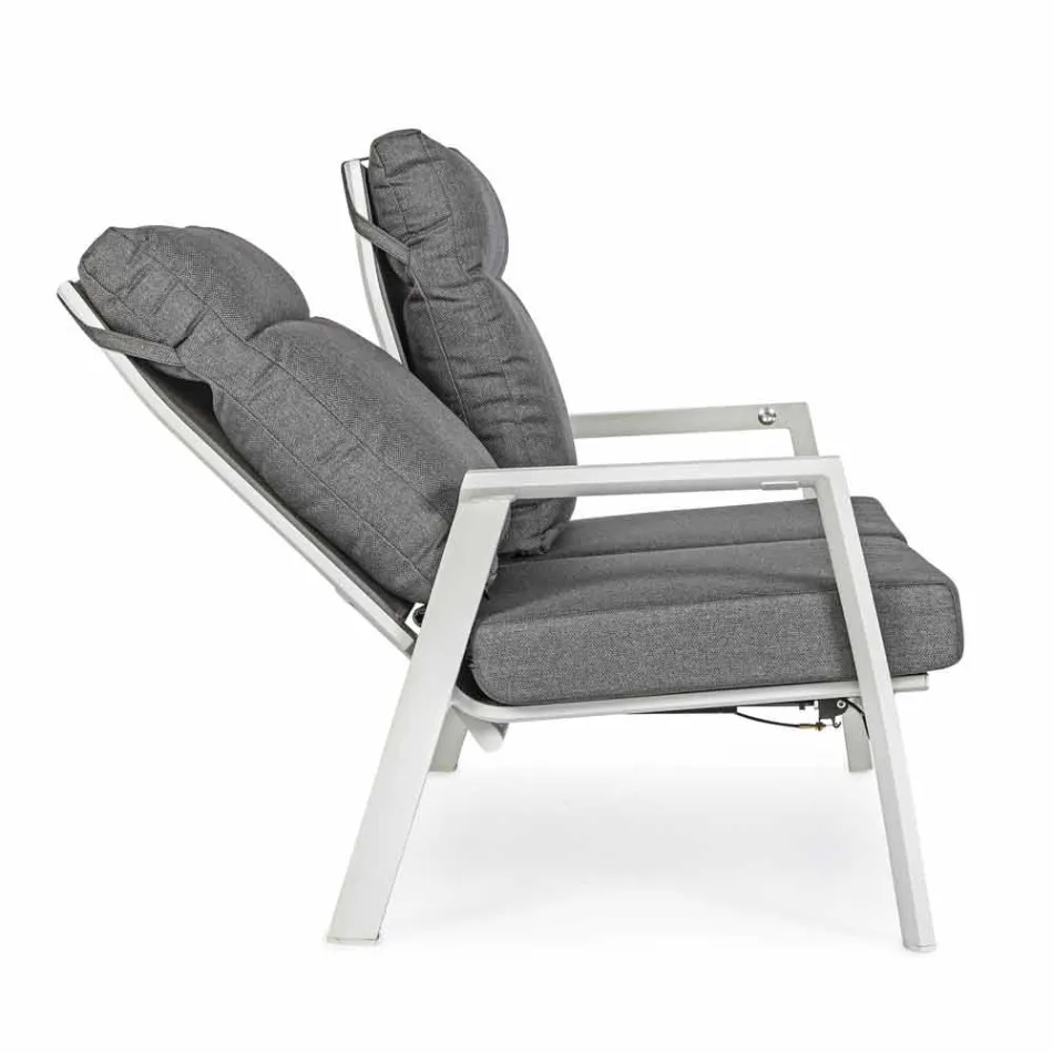 Outdoor-Sofa aus Stoff und Aluminium mit verstellbarer Rückenlehne - Nathy Viadurini