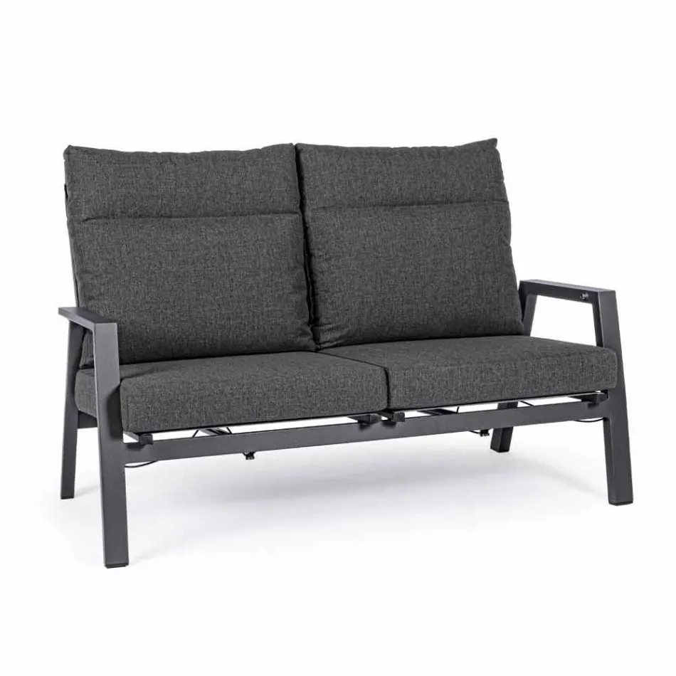 Outdoor-Sofa aus Stoff und Aluminium mit verstellbarer Rückenlehne - Nathy Viadurini