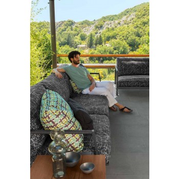 3-Sitzer-Gartensofa aus Aluminium und Stoff - Cottage Luxury von Talenti