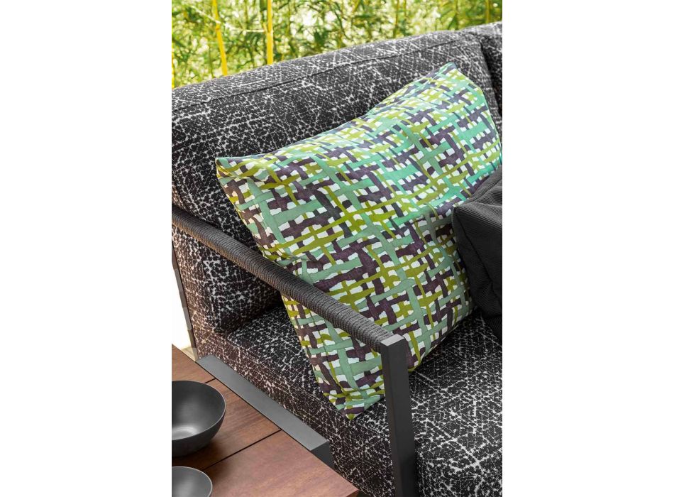 3-Sitzer-Gartensofa aus Aluminium und Stoff - Cottage Luxury von Talenti Viadurini