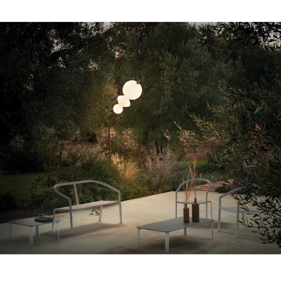 Gartensofa mit Aluminiumbasis und Textilene-Sitz Made in Italy - Maureen Viadurini