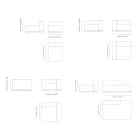 Modulares Gartensofa aus marineblauem Sperrholz Made in Italy - Bahias Viadurini