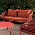 Gartensofa aus Aluminium, Seil und Marsala oder weißem Stoff - Brise