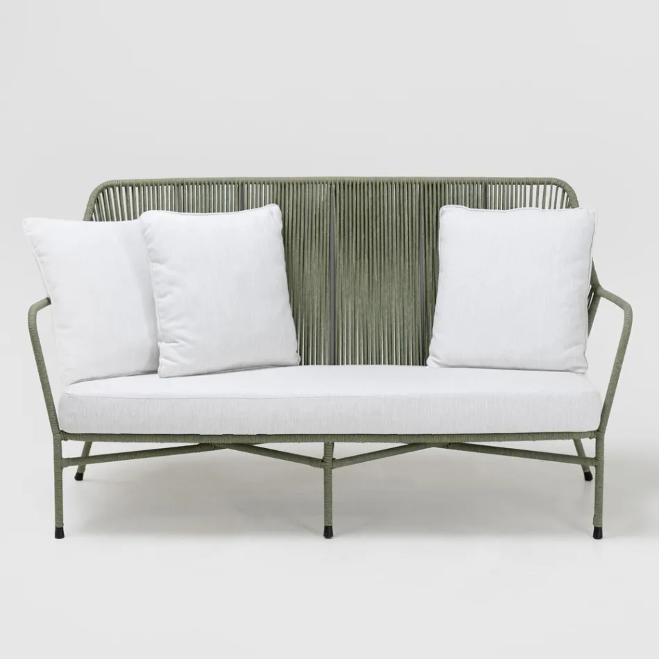 Gartensofa aus Aluminium und Seilgeflecht - Asteria Viadurini