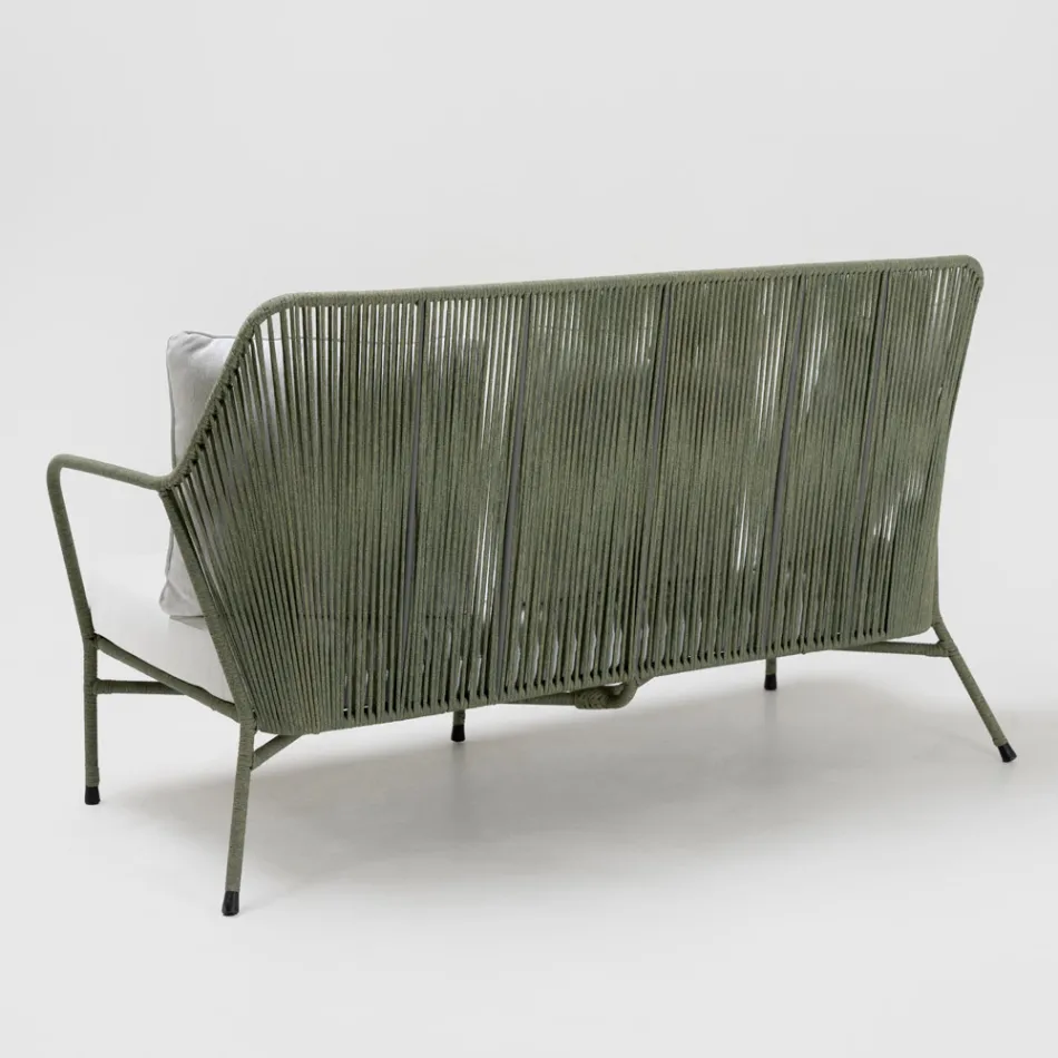 Gartensofa aus Aluminium und Seilgeflecht - Asteria Viadurini
