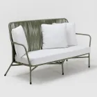 Gartensofa aus Aluminium und Seilgeflecht - Asteria Viadurini