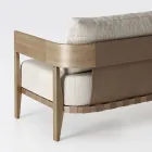 Gartensofa aus Teakholz und Stoff Made in Italy - Briga Viadurini