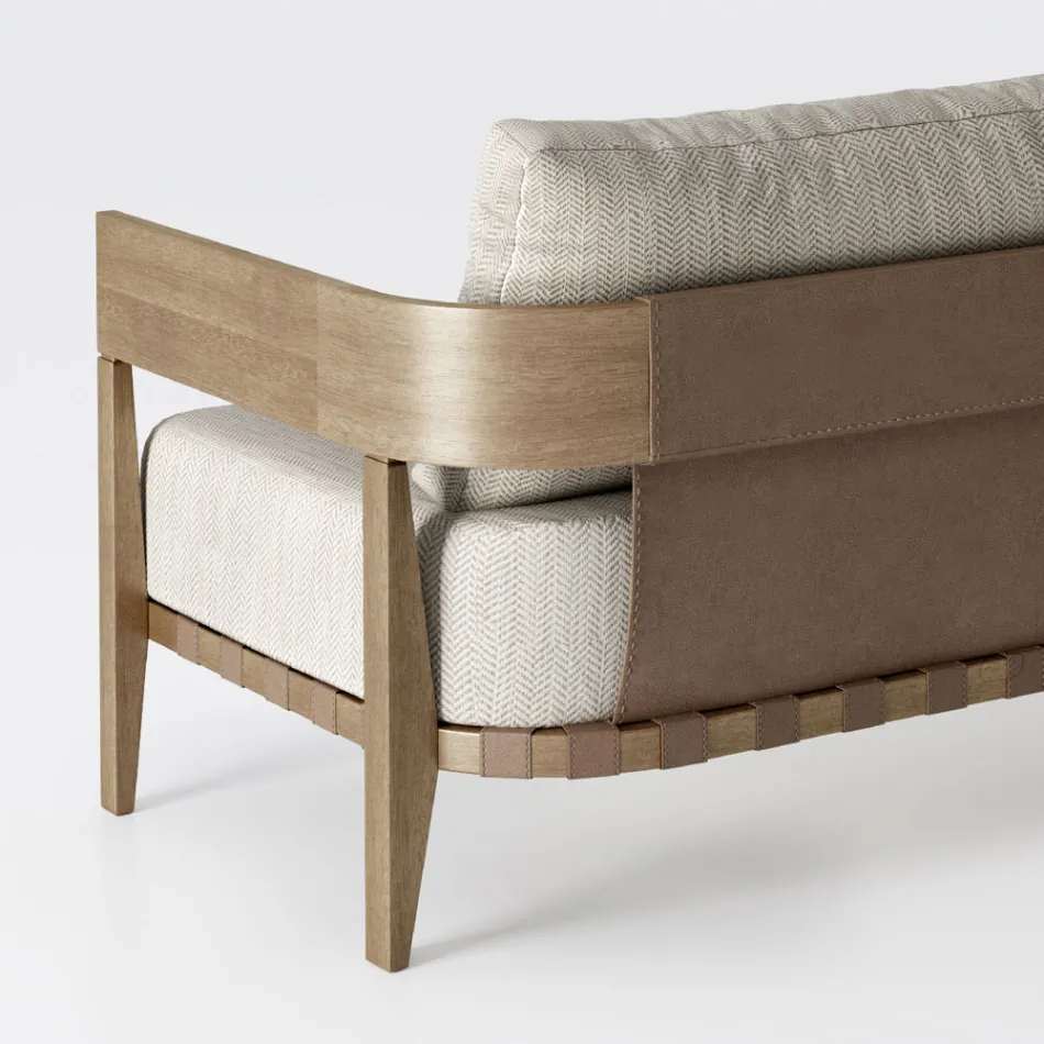 Gartensofa aus Teakholz und Stoff Made in Italy - Briga Viadurini