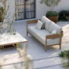 Gartensofa aus Teakholz und Stoff Made in Italy - Briga Viadurini