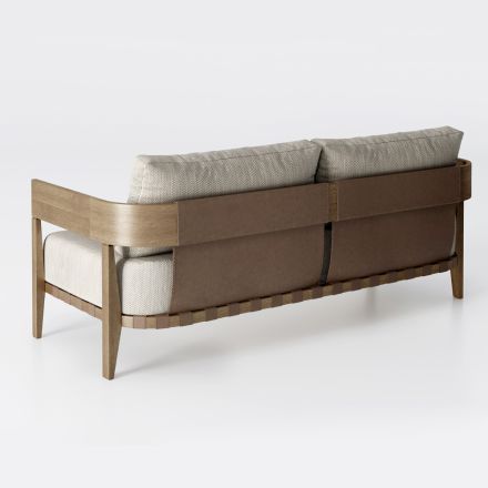 Gartensofa aus Teakholz und Stoff Made in Italy - Briga Viadurini