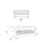 Innensofa mit Holzfüßen und Metallrädern Made in Italy - Giocoso Viadurini