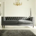 Wohnzimmersofa mit Holzstruktur und Füßen Made in Italy - Comico Viadurini