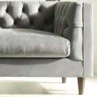 Wohnzimmersofa mit Holzstruktur und Füßen Made in Italy - Comico Viadurini