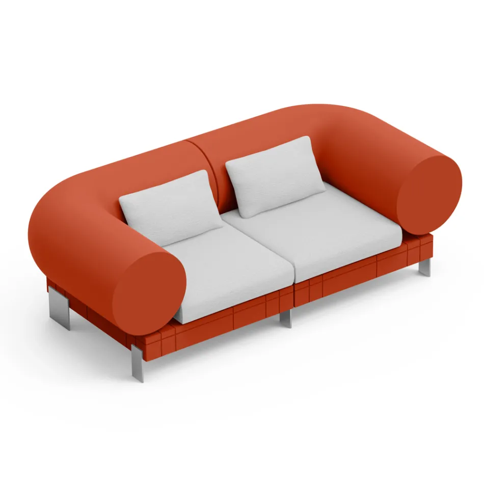 2-Sitzer-Wohnzimmersofa aus Polyethylen in verschiedenen Farben - Orbis Viadurini