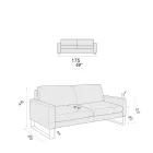 Wohnzimmersofa mit Kufenfüßen aus verchromtem Metall - Exklusiv Viadurini