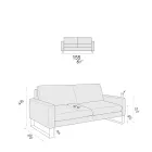 Wohnzimmersofa mit Kufenfüßen aus verchromtem Metall - Exklusiv Viadurini