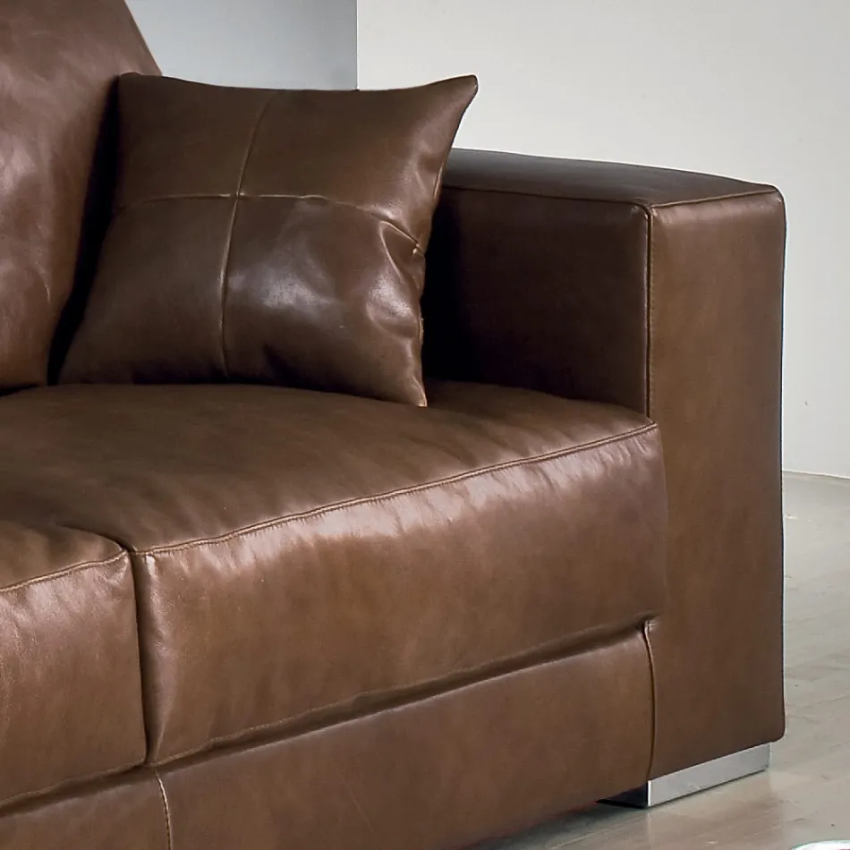 Wohnzimmersofa aus Holz, Polyurethan und Metall Made in Italy - Sparkling Viadurini