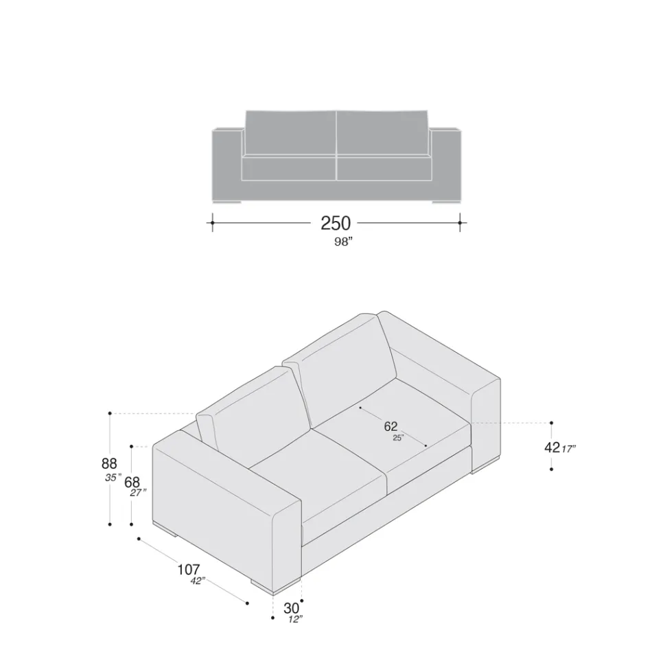 Wohnzimmersofa aus Holz, Polyurethan und Metall Made in Italy - Sparkling Viadurini