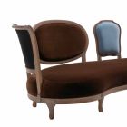 Luxus-Design-Sofa, 5 feste Holzrückenlehnen, hergestellt in Italien, Manno Viadurini