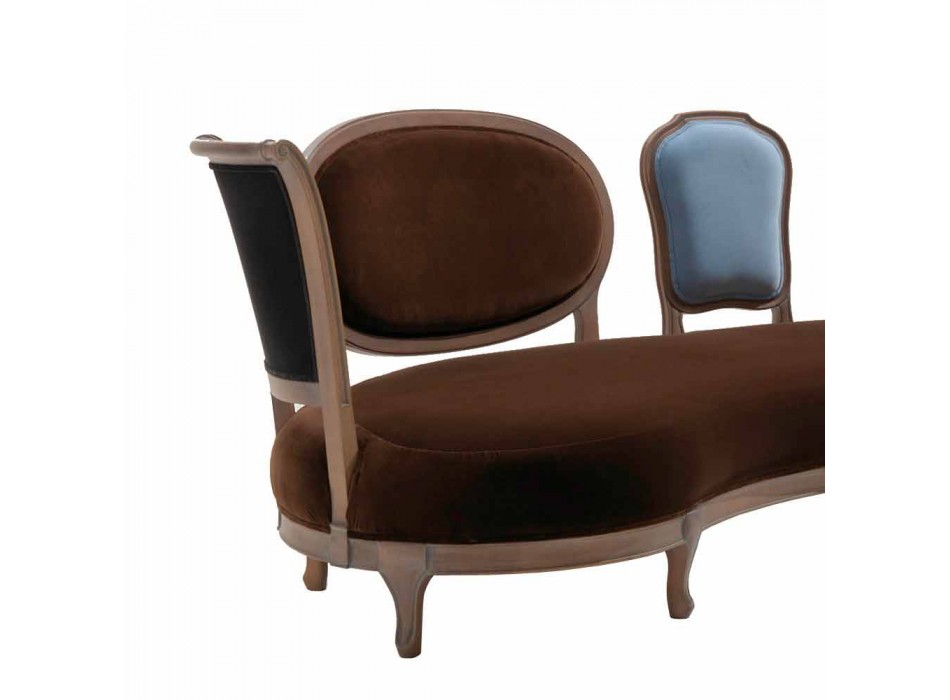 Luxus-Design-Sofa, 5 feste Holzrückenlehnen, hergestellt in Italien, Manno Viadurini