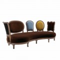 Sofa luxury Design,5 Rückenlehnen aus Massivholz, made in Italy, Manno