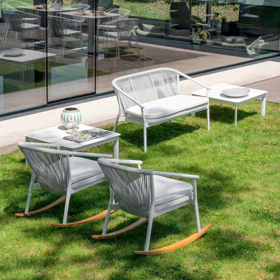 Zweisitzer Garden Stacking Sofa Aluminium und Stoff - Smart By Varaschin Viadurini