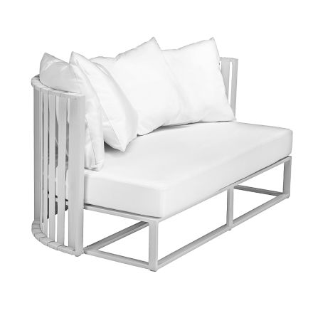 Outdoor Sofa 2 Sitze aus Aluminium mit Seilen Luxus Design 3 Ausführungen - Julie Viadurini