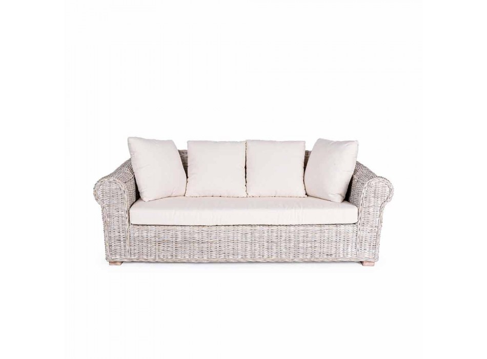 Outdoor / Indoor 3-Sitzer-Sofa in Luxus Rattan Homemotion - Francioso Viadurini