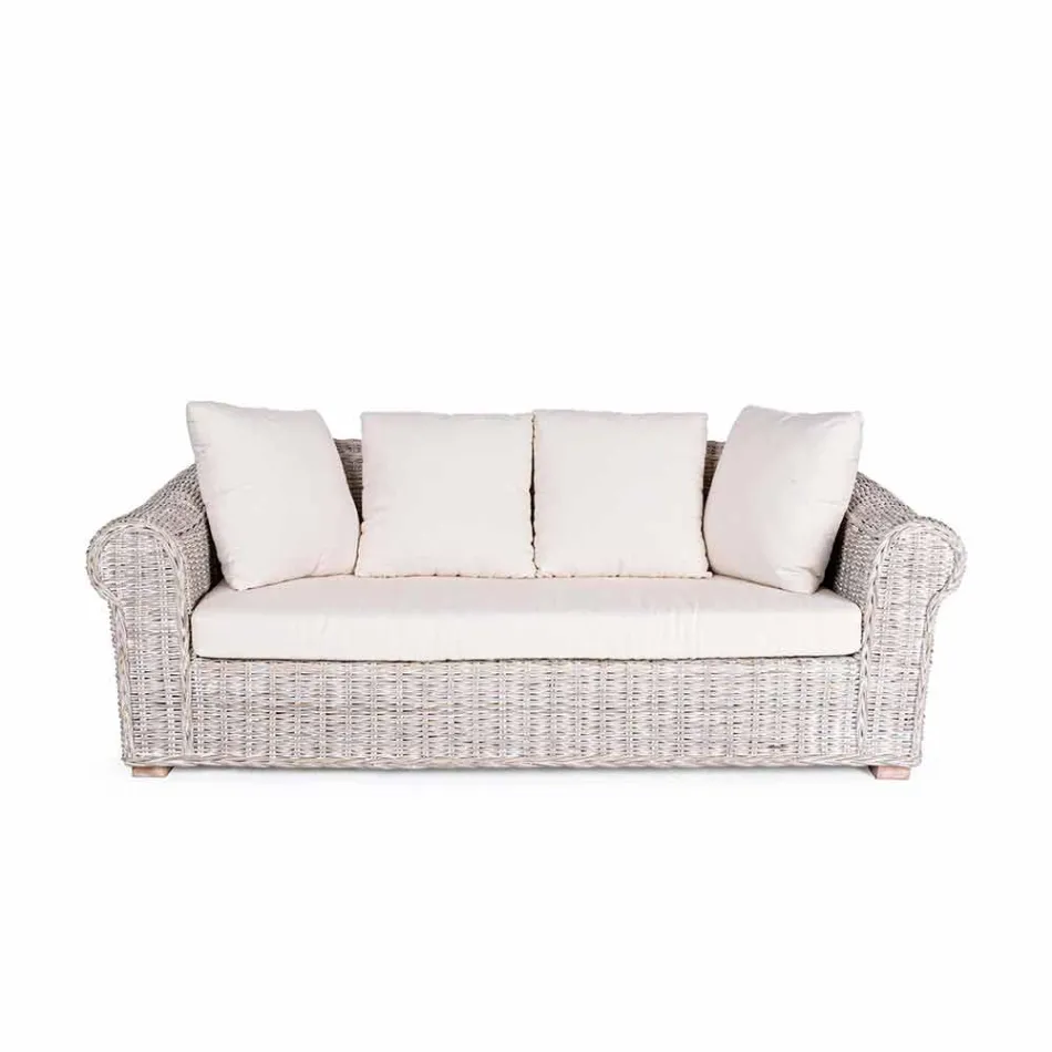 Outdoor / Indoor 3-Sitzer-Sofa in Luxus Rattan Homemotion - Francioso Viadurini