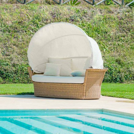 Sofa Insel mit Hector entspannende Gärten Weben von Hand, modernes Design Viadurini