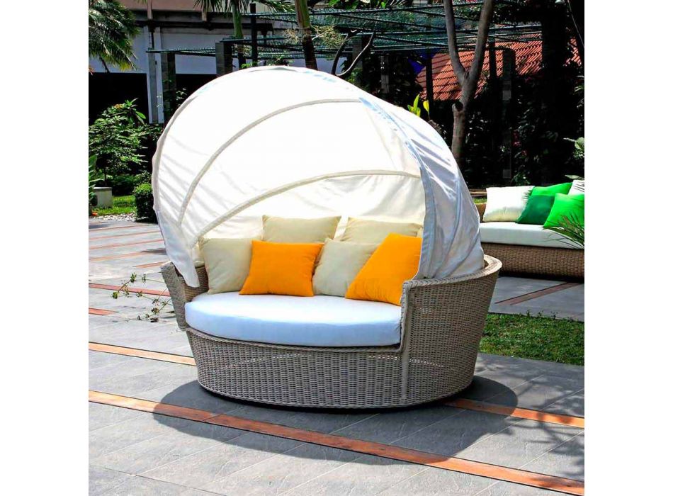 Sofa Insel mit Hector entspannende Gärten Weben von Hand, modernes Design Viadurini