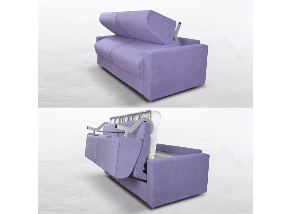 2- oder 3-Sitzer-Schlafsofa aus abnehmbarem Stoff Made in Italy - Geneviev Viadurini
