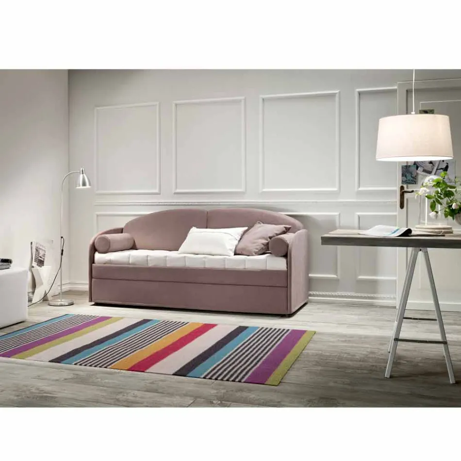 Modernes Etagenschlafsofa aus braunem Stoff Made in Italy - Pont Viadurini