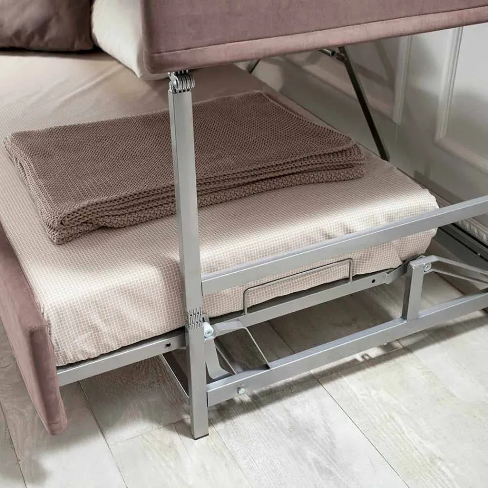 Modernes Etagenschlafsofa aus braunem Stoff Made in Italy - Pont Viadurini