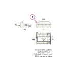 Modernes Etagenschlafsofa aus braunem Stoff Made in Italy - Pont Viadurini