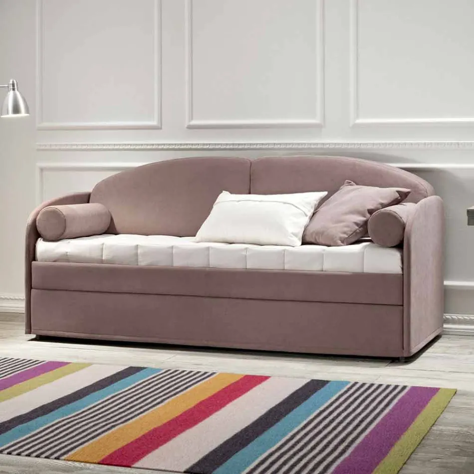 Modernes Etagenschlafsofa aus braunem Stoff Made in Italy - Pont Viadurini