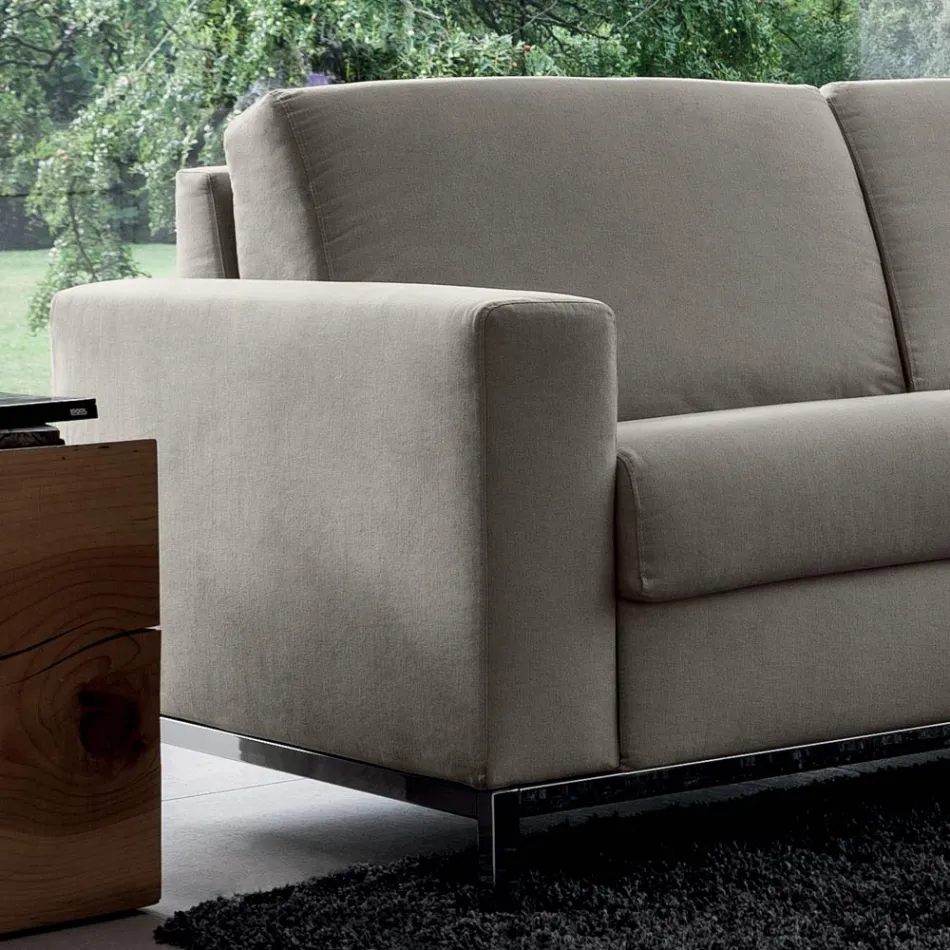 Schlafsofa mit Halbinsel aus Metall und Polyurethan Made in Italy - Folle Viadurini