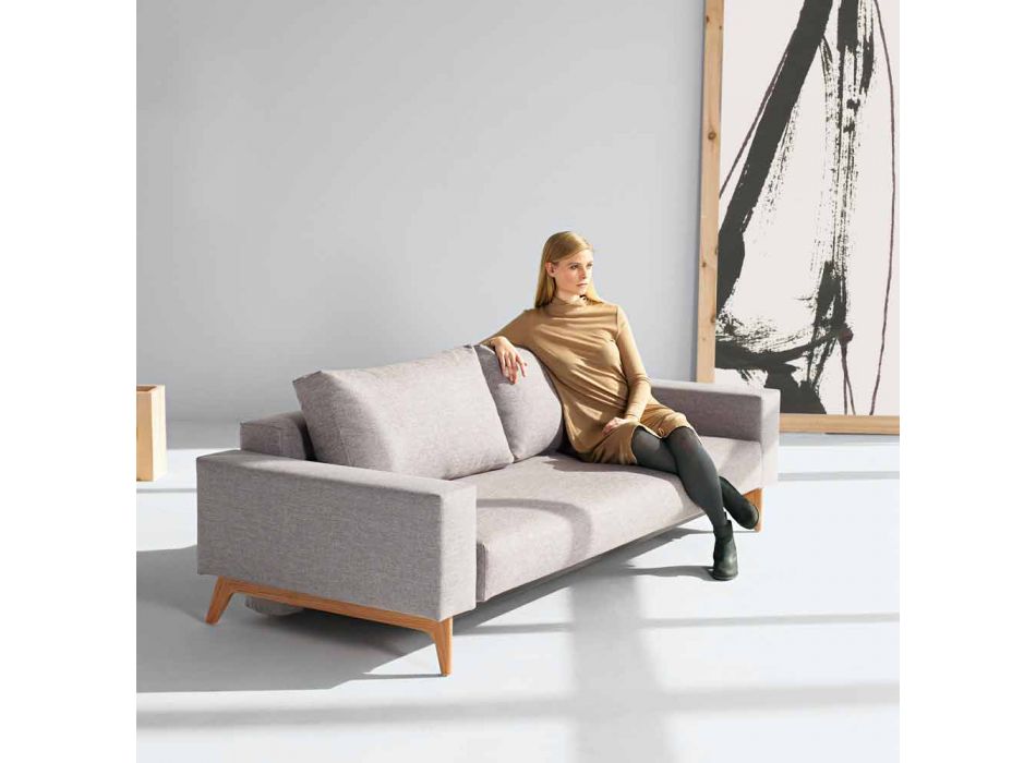 Moderne graue Sofa-Bett Idun in Dänemark gemacht - Innovation Viadurini