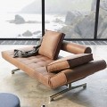 Design polster Schlafsofa Ghia by Innovation mit verchromten Beinen
