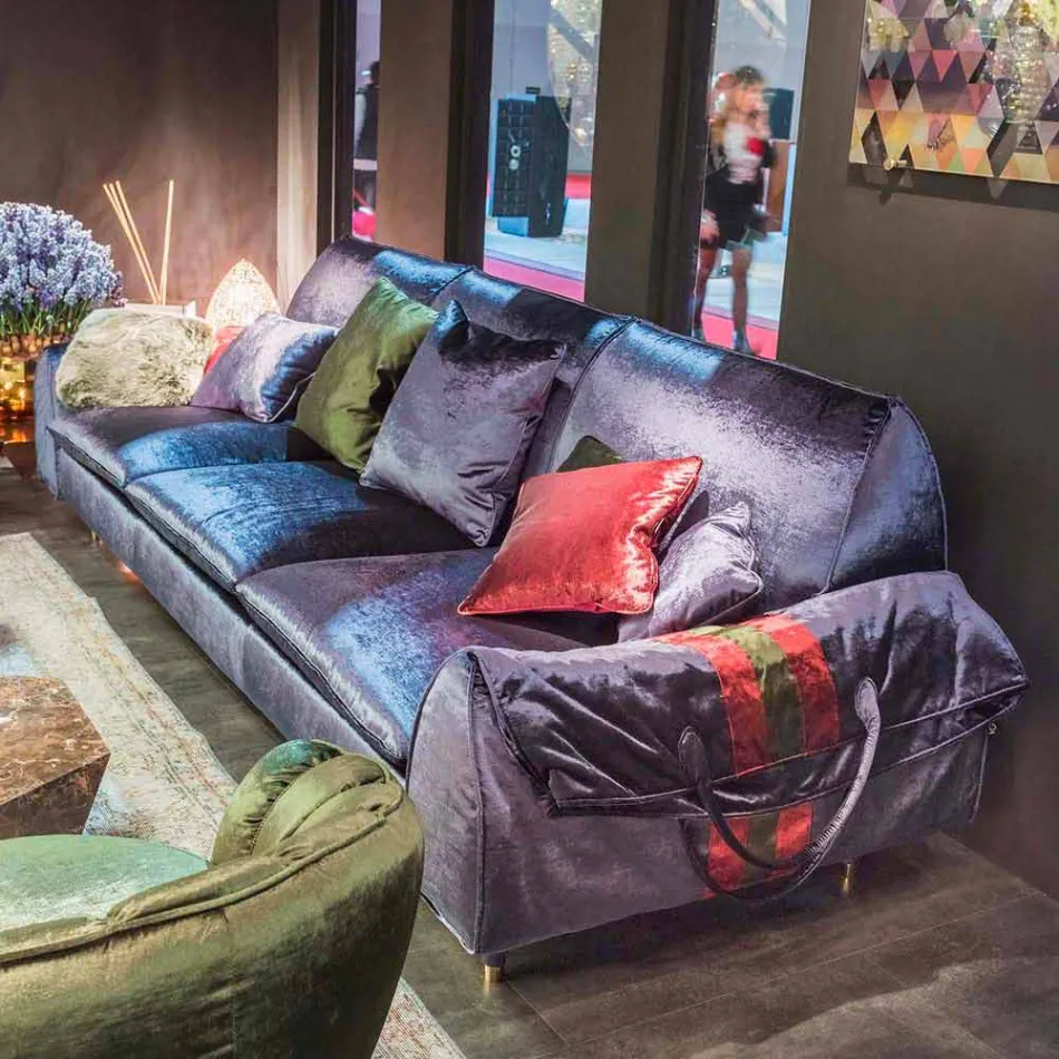 Lineares Stoffsofa mit Armlehnen Axel Viadurini