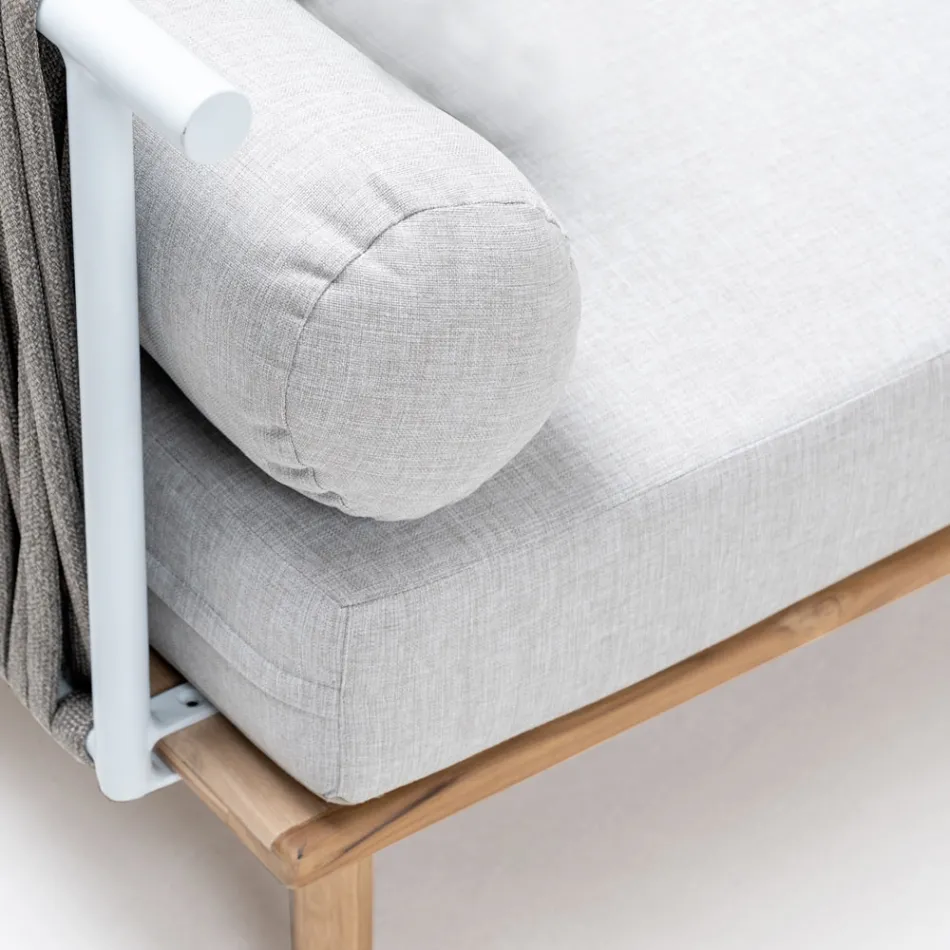 Modulares Gartensofa mit 2 Seilrückenlehnen - Bellatrix Viadurini