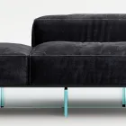 Saphir – Modernes Modulsofa mit Glasfuß, hergestellt in Italien Viadurini