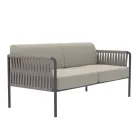 Outdoor-Sofa aus Stahl und Seil in verschiedenen Größen mit Kissen Made in Italy - Helga Viadurini