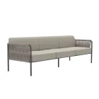 Outdoor-Sofa aus Stahl und Seil in verschiedenen Größen mit Kissen Made in Italy - Helga Viadurini