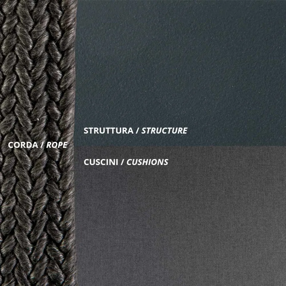 Outdoor-Sofa aus Stahl, verschiedene Größen und Kissen inklusive. Made in Italy - Bronn Viadurini