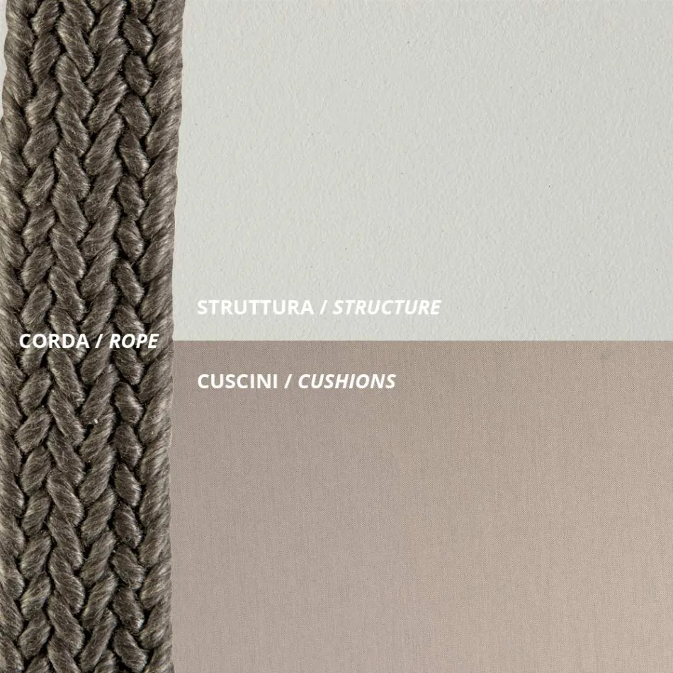 Outdoor-Sofa aus Stahl, verschiedene Größen und Kissen inklusive. Made in Italy - Bronn Viadurini