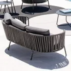 Outdoor-Sofa aus Stahl, verschiedene Größen und Kissen inklusive. Made in Italy - Bronn Viadurini