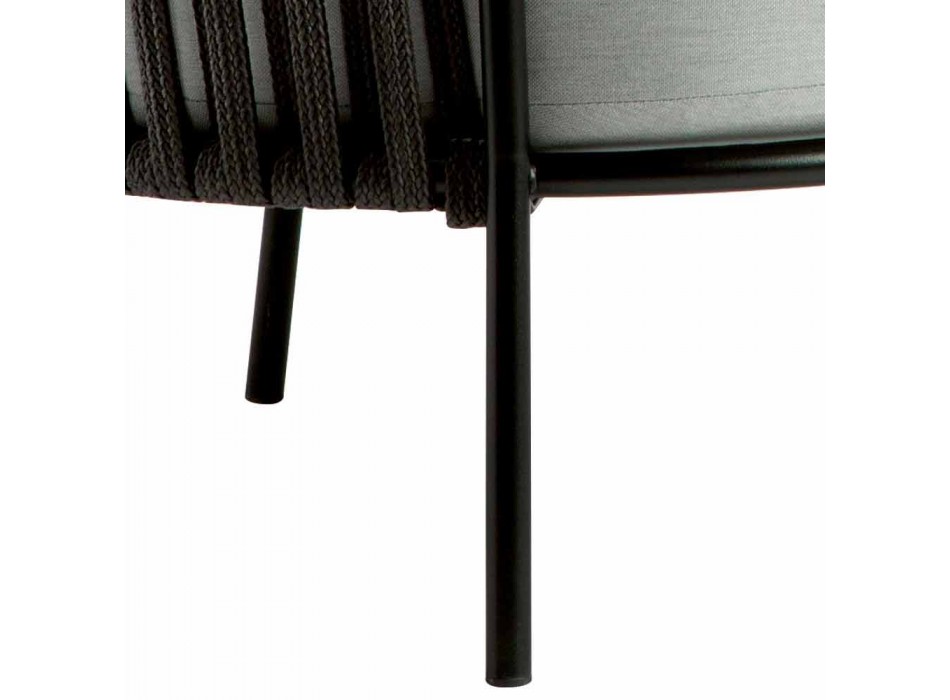 3-Sitzer-Outdoor-Sofa aus Metall, Seil und Stoff Made in Italy - Mari